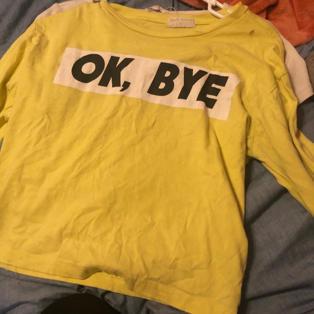 A long sleeve crop top